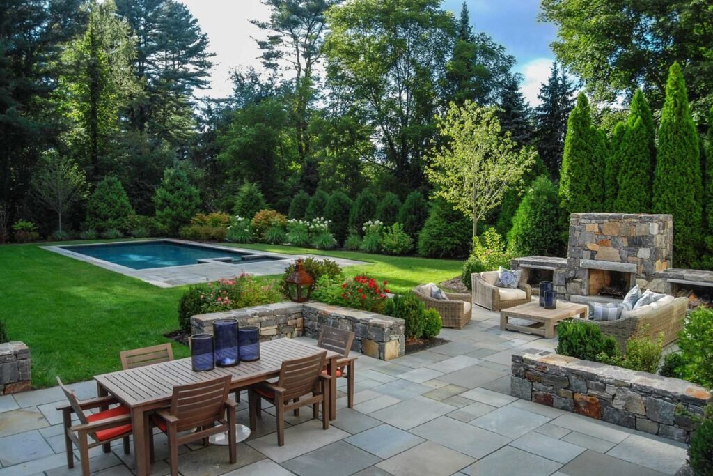 Professional hardscaping services in Westchester County, NY, featuring custom patios, walkways, and retaining walls for elegant outdoor living spaces.